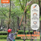 Vevor Manual Pole Saw Extendable Tree Pruner 7 3-27 Ft Fiberglass Pole Scissors