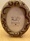 Vintage Jeweled With Enameled Accent Metal Picture Frames  Lot Of 3