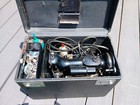 Antique Singer 221-1 Featherweight Sewing Machine Portable W Case Attachments