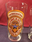 New Castle Brown Ale Logo Pint Beer Glass The One And Only - Set Of 2