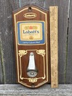 Vtg Labatt s Biere Pilsener Beer Wall Mount Metal Bottle Opener Mounted On Wood
