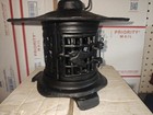 Vintage Nos Japanese Cast Iron Hanging Garden Lantern Pagoda Birds Bamboo Trees