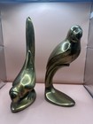 Vintage Art Deco Style Pair Of Brass Bird Figure Bookends
