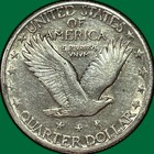 1918-d Standing Liberty Quarter Almost Uncirculated Au Coin  44370