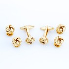 Mrcuff Gold Knot Cufflinks   Studs Set 2 Cufflinks   4 Shirt Studs Boxed Tuxedo