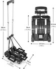 New Folding Hand Truc Dolly Cart 80 Lb Load 4 Wheels W  Elastic Rope Portable