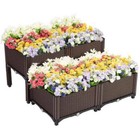 Raised Garden Bed 8 Pack Self Watering Planter Box 15 7  Pp Rattan Brown Patio