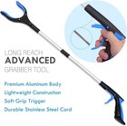 6 Pack Trash Grabber Reacher Tool For Elderly  32  Foldable Trash Picker  blue 