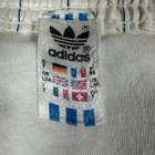 Vintage Adidas Mens White Pinstriped Track Sprinter Nylon Shorts Size Large