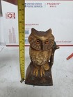 Vtg  Cast Iron Owl Mechanical Coin Bank  Book Of Knowledge Collection