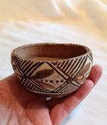 Early Isleta Pueblo Pottery Bowl C 1930s 3 x 1 8  Hand Coiled Native Indian Vtg