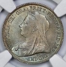 1893 Great Britain Silver 6p Sixpence Ngc Ms 65 Veiled Head Deep Toning
