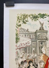 Original Vintage Travel Poster Paris France Cafe Opera National Art On Linen