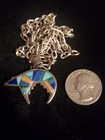 Navajo Calvin Begay Sterling Silver Turquoise Pendant Necklace Vintage