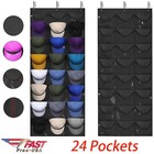 24 Pockets Rack Organizer Baseball Holder Deep Storage Door Wall Caps Stand Us