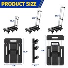 Folding Hand Truck Foldable Dolly Cart For Moving Collapsible 6 Wheels Black New