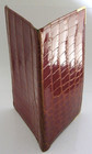 Large Gold   Crocodile Skin Leather Card Case Wallet 1954