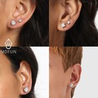 Mdfun Stud Earrings For Men 316l Stainless 7 Millimeters  A-white Gold Plated