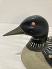 Vintage Handmade Loon Decoy Black   White