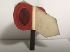 Vintage Walbash Railroad Train Switch Reflectors Directional Metal Track Sign