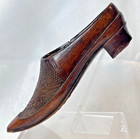 Antique 18th Century Georgian Hand Carved Wood Folk Art Open Shoe Trinket Box