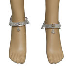 Anklet Payal Silver Plated Bollywood Foot Jewelry Bracelet Barefoot Ankle Chain