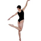 Men Bodysuit Black Ballet Sleeveless Leotard Nylon Dancewear Gymnastics Leotard