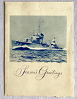 Uss Anderson Destroyer  Ww2  1943 Notre Dame Midshipmen School  Xmas Card 