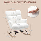 Nursery Rocking Chair Teddy  Upholstered Glider Rocker With High Backrest  Comfo
