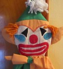 Vintage Handmade Cloth Clown Diaper Stacker Or Pajama Storage Hamper  Hanging
