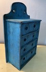 4 Drawer Vintage Spice Cabinet cupboard chest apothecary-blue Paint-primitive