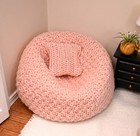 Miniature 1 12 Scale Beanbag Chair Dollhouse Peach Woven Cotton
