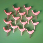 Vintage Cake Candle Holders 2  Birds Germany 64 Plastic Celluloid Birds Flowers