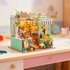 Diy Flower Shop Dollhouse Kit With Led Light  Garden House 3d Wooden Puzzle