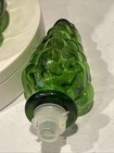 16  Green Empoli Bubble Glass Genie Bottle Decanter Stopper Italy  Mid Century 