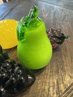 Vintage Art Glass Fruit Set Lemon Pear Grapes Kitchen Decor Murano Style 4 Pc