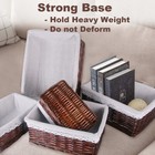 5 Pcs Wicker Storage Basket Handmade Wicker Baskets Bins 5 Sizes Woven Baskets
