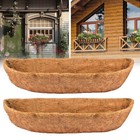 2pcs Garden Coconut Liner Preformed Window Box Liner Trough Coco Liner Coir Mats