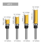4pcs 1 4  Woodworking Milling Cutters Double Edge Bearing Straight Cutters