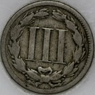 1865-p Three Cent Piece  Copper nickel  Nice Coin Over 100 Years Old  sn01 
