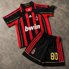 Ronaldinho  80 Ac Milan 2006 07 Kids Retro Soccer Jersey Kit Shirt   Shorts Set