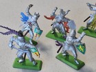 Vintage 1971 Britains Deetail Medieval Knights Toy Soldiers Set Of 7 Silver
