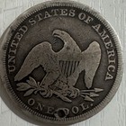 1845 Seated Liberty Silver One Dollar Xf Holed