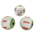 2 Art Glass Eyeball Marbles Scary Green Bloodshot Eyes Halloween Decoration 1 