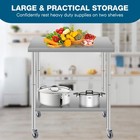 Stainless Steel Work Prep Table On Wheels 30x24 Inches For Kitchen Or Garage