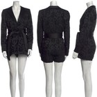 Alexis Intermix  ashling  Black Belted Embroidered Romper M 