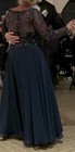 Xscape Ballgown - Mother Of Bride Dress - Size 16 Navy Blue 3 4 Sleeves Chiffon