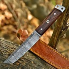 Custom Made Hand Forged Damascus Steel Fixed Blade Tanto Knife Hunting