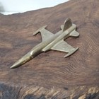 Vintage Solid Brass Fighter Jet Airplane Desk Decor Paperweight 6    Long