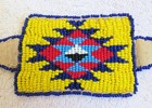 Vintage Sioux Indian Bead Beaded Beadwork Design   Leather Jewelry Bracelet